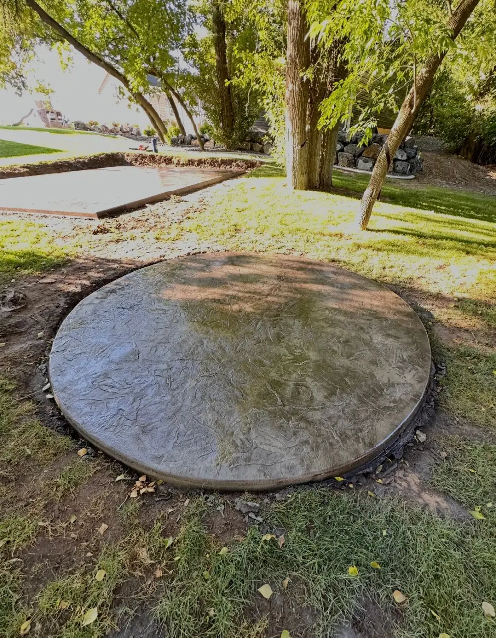 Stamped concrete patio in Cache Valley, Utah